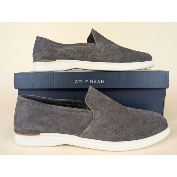 Cole Haan Shoes Mens 10.5 M Grand Ambition Slip On Loafers Grey Flats C35491 NEW - Picture 1 of 10